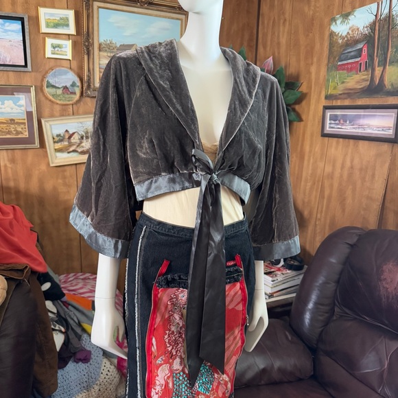 Velvet Style Shrug/Cape - Picture 2 of 6